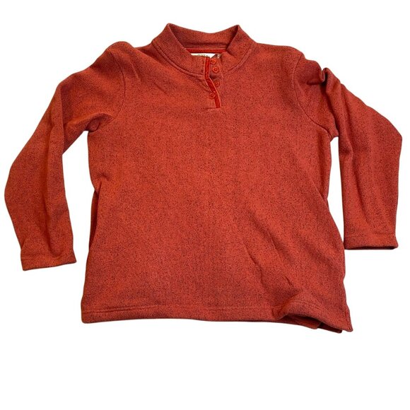 Orvis Womans Henley Sweater Large Red Heathered Long-Sleeve Pullover Cozy Lounge - Picture 1 of 9